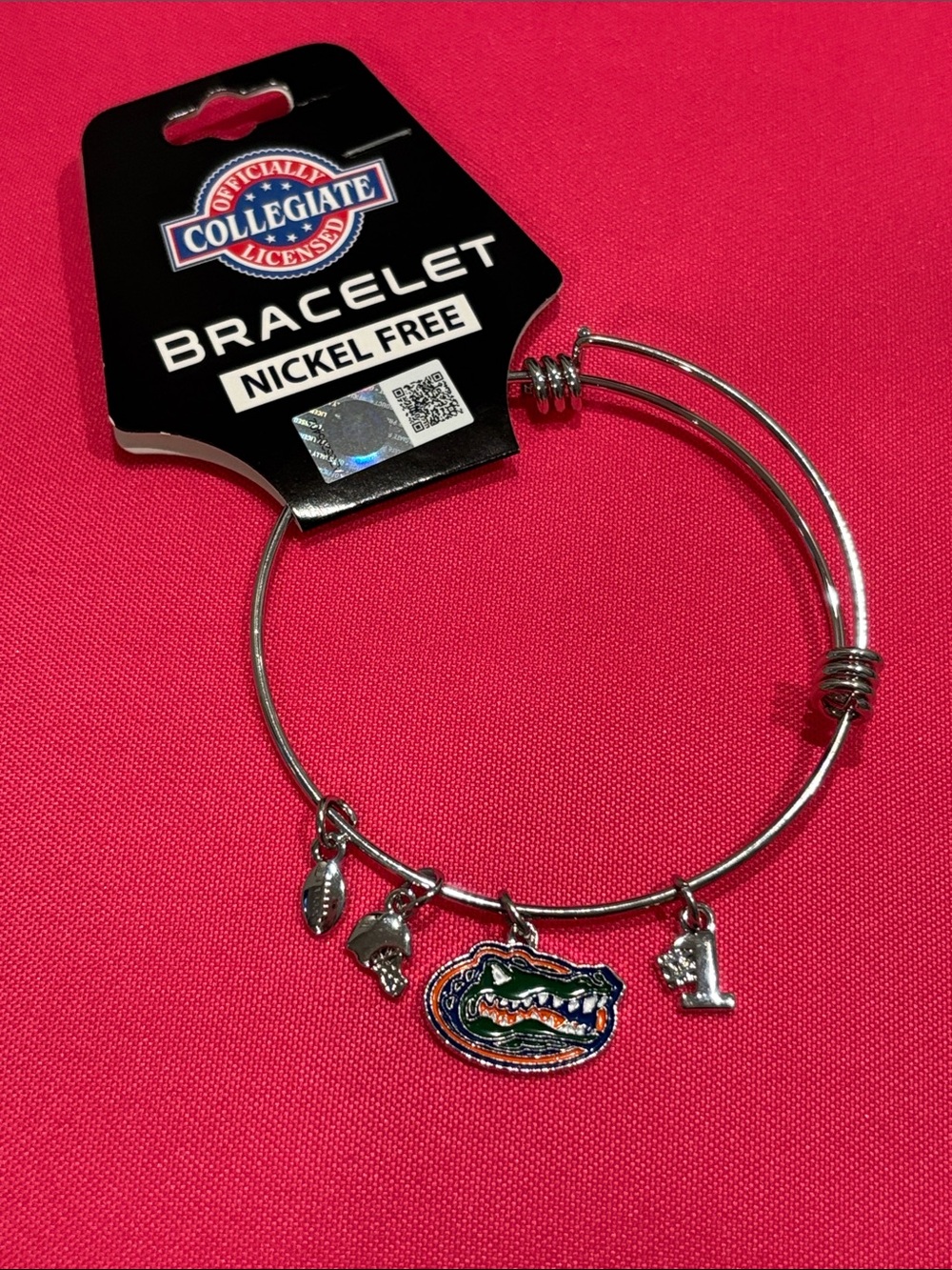 Florida Gator Silver Charm Bracelet